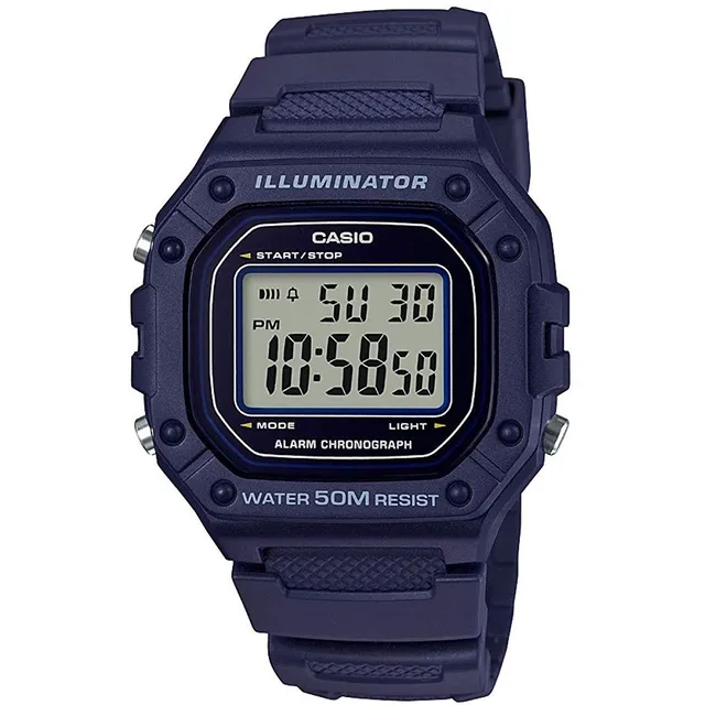 Reloj Casio W-218h-2av Digital Clasico Retro Azul Original 