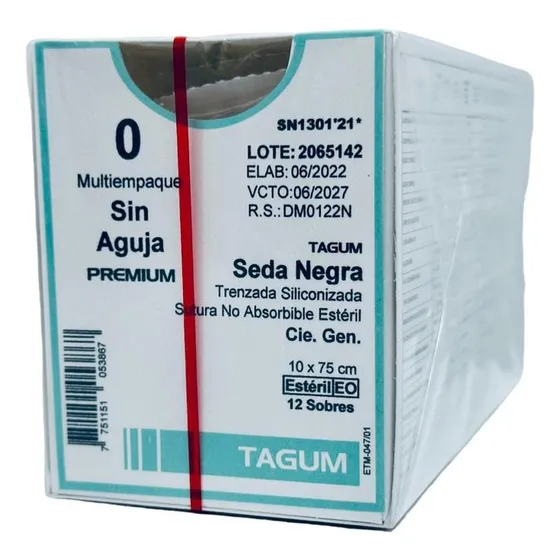 Sutura Seda Negra Sin Aguja 0 Tagum