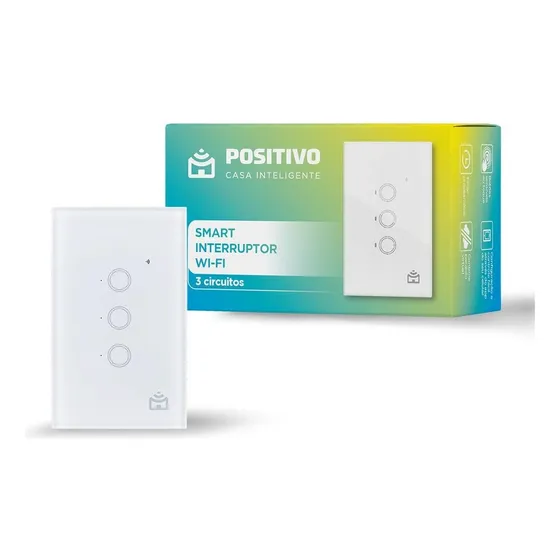 Smart Interruptor Positivo Casa Inteligente, 3Módulos Touch