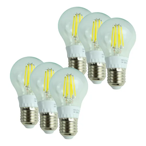 Kit 6 Lâmpadas Vintage Retro 6w E27 Bivolt Led Luz Fria