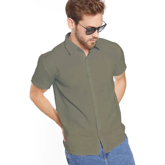 Camisa Para Hombre Manga Corta Estilo Casual Genérica