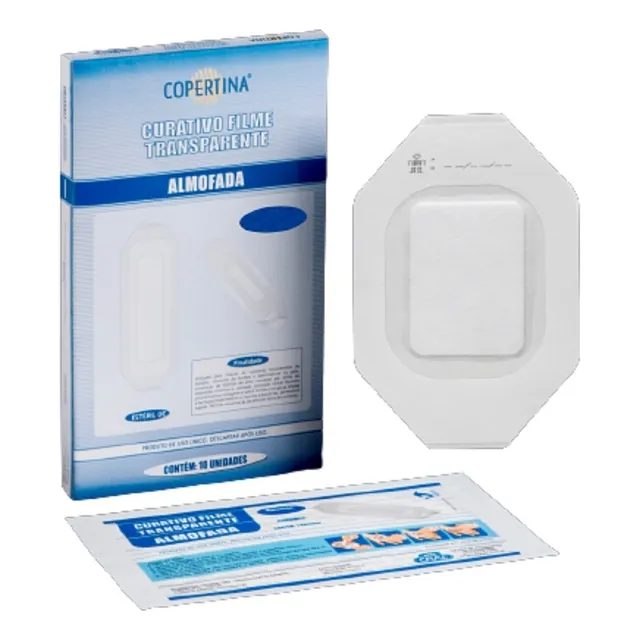 Curativo Filme Transparente Almofadado 10cm X 10cm - 10 Un