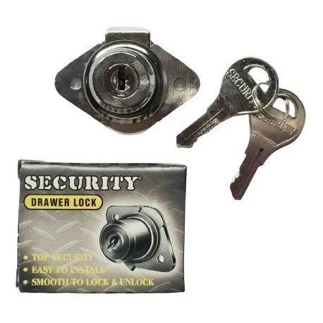 Cerradura Gavetas Gabinetes Securiy 2 Llaves (pack 2 Unds)