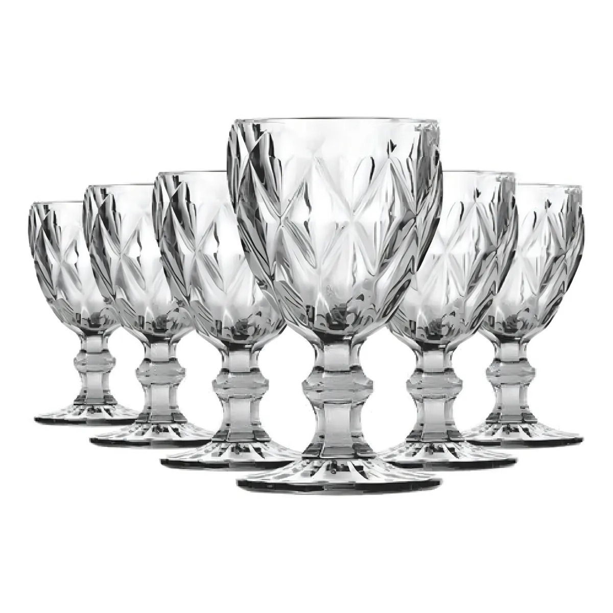 Jogo de Taças Bela Flor Diamond 330ml C/6 Incolor
