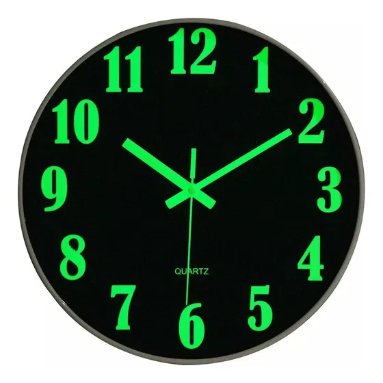 30cm Reloj De Pared Moderno Con Luz Nocturna, Silencioso