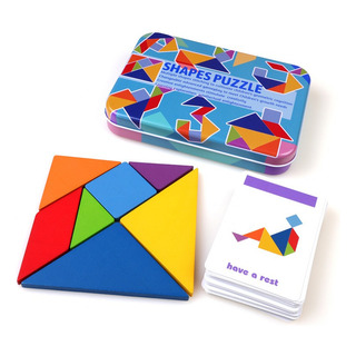 Tangram De Madera Juego Material Didáctico Rompecabezas Tangram De Madera Juego Material Didáctico Rompecabezas