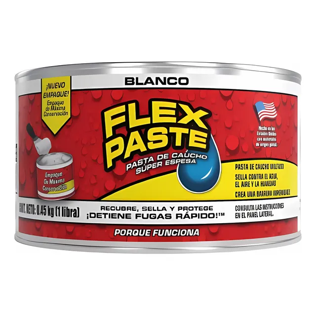 Flex Paste Pasta De Caucho Sellante 0.45 Kg (1 Libra) Blanco