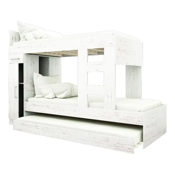 Cama cucheta/nido doble Muebles Orlandi Triple 1 plaza color venecia fabricada en mdf