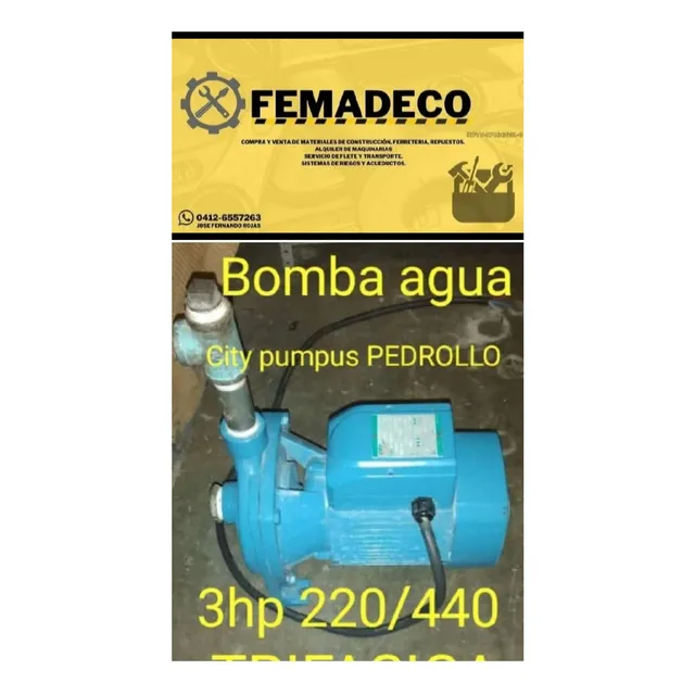 Bomba De Agua Centrifuga 3hp City Pums 220/ 440 Voltios 550$