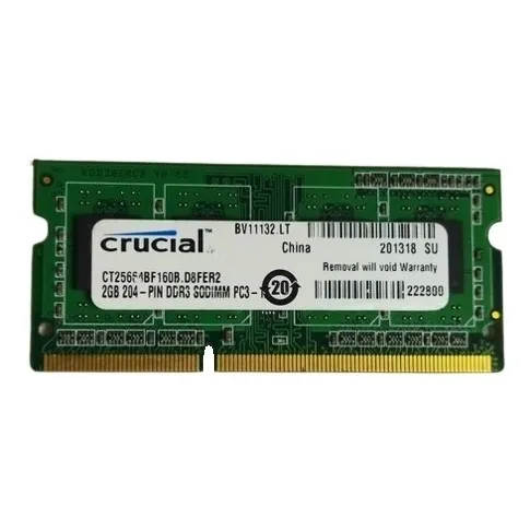 Memoria Ram De Laptop Ddr3/ 1600 De 2gb Marca Crucial 