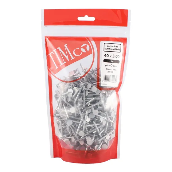 Timco Gecb Extra Large Head Clout Nails Silver Fk