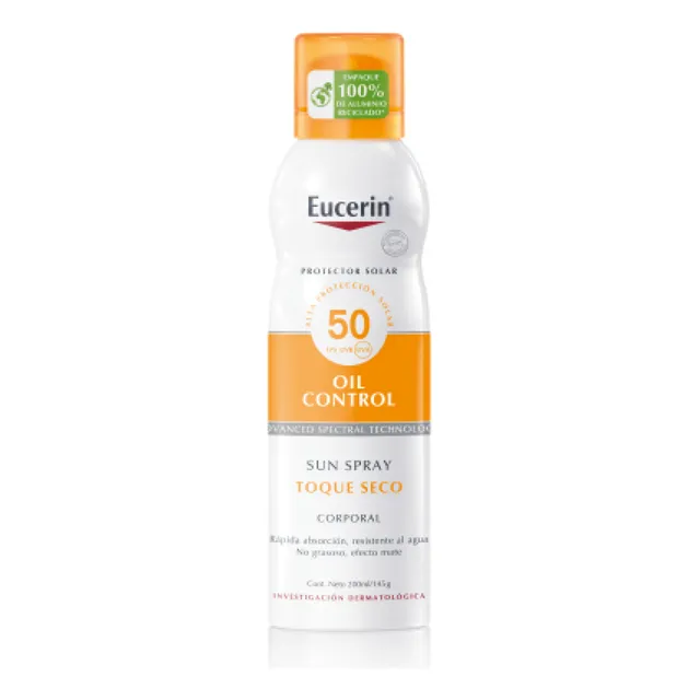 Protector Solar Toque Seco Fps50 Transparente Eucerin 200ml