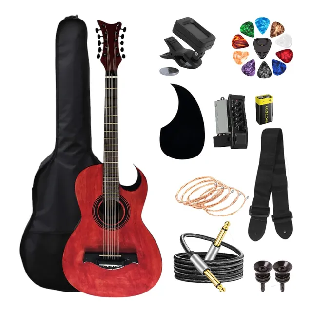 Bajo Quinto Ocelotl® Maple Bitono Rojo Con Resaque Equipado Acabado del cuerpo Barnizado Cantidad de cuerdas 10 Color Bitono/Rojo Orientación de la mano Diestro