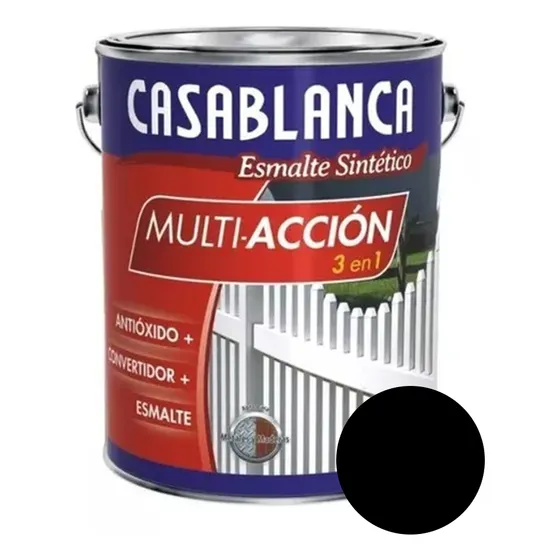 Esmalte + Convertidor + Antioxido 3en1 0.5lt Casablanca Mm Acabado Mate Color Negro Mate