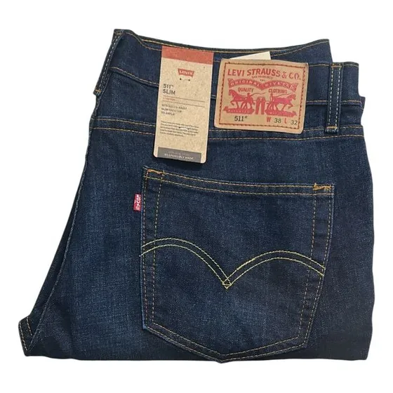511 Pantalón Para Levis Hombre Corte Slim Fit Azul Oscuro Liso 36x32