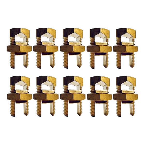 Kit 10 Conector Split Bolt Parafuso Fendido Cabo E Fio 16mm