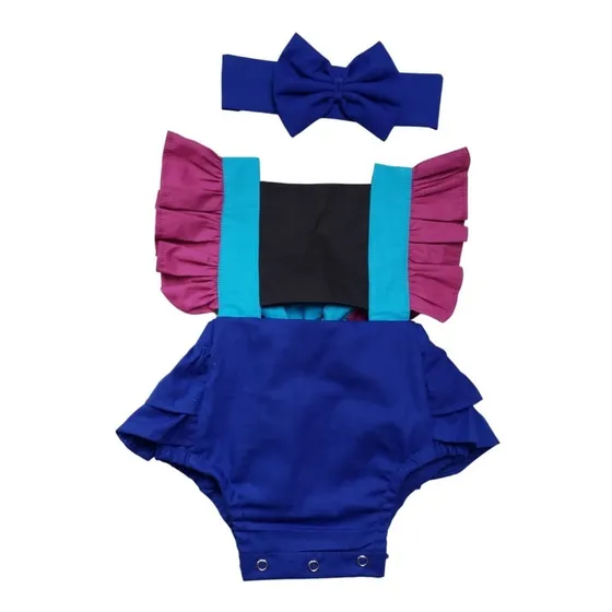 Roupa Bebê Temático Anna Frozen Com Tiara Macaquinho Body