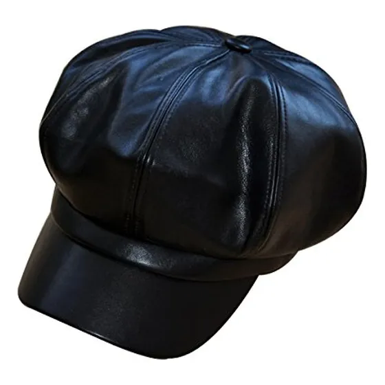 Monique Gorra De Vendedor De Periódicos De Cuero De Pu De Co