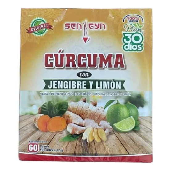 Cúrcuma Jengibre Y Limón, Sen Gyn Para Infusión - 60 Unid