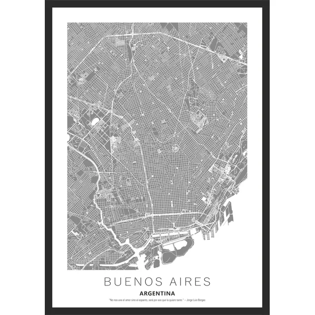 Cuadro Mapas Ciudades Mundo Buenos Aires Paris Londres 42x30