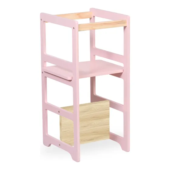 Torre Aprendizagem Montessoriana 4x1 Cadeirão Mesinh Rosa Bb Cor Rosa-bebê