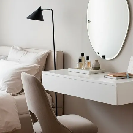 Penteadeira Suspensa Gaveta Multifuncional Prática Branca Cor Branco