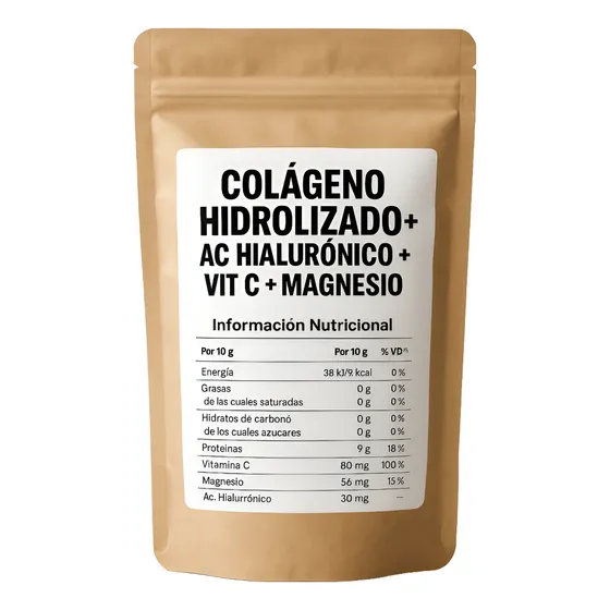 Colágeno Hidrolizado+ Ac Hialuronico+ Vit C+ Magnesio 500 Gr