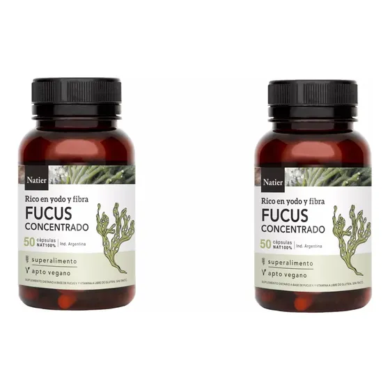 Pack X2 Fucus Concentrado  Control Peso Natier 100 Caps