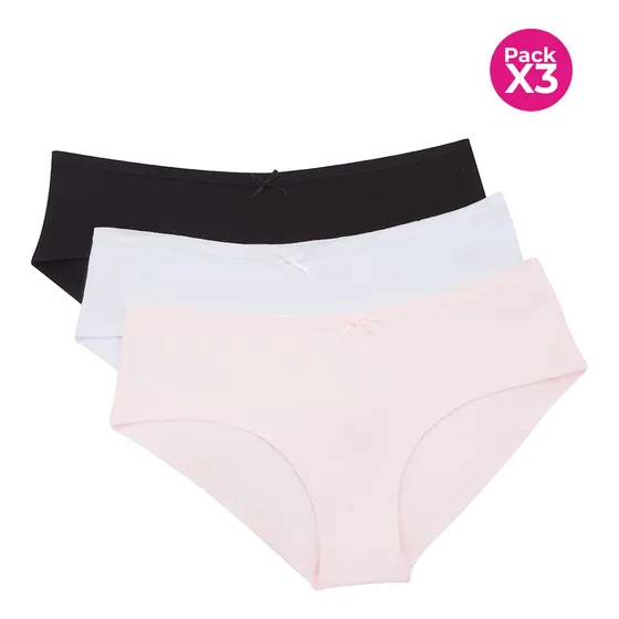 Lili Pink Hipster Paquete X3 Algodón Para Adolecentes Lt100-