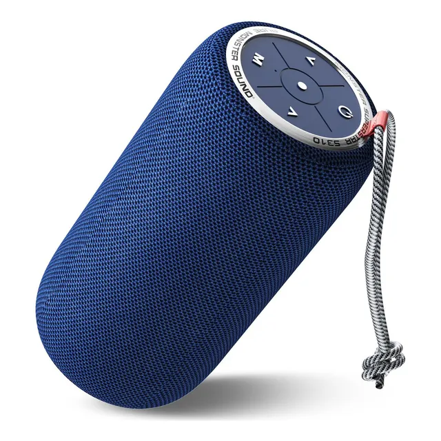 Bocina Portátil Monster Bluetooth S310-BL Subwoofer Exterior Impermeable Sonido Estéreo Micrófono Incorporado 24hs Recargable Inalámbrico