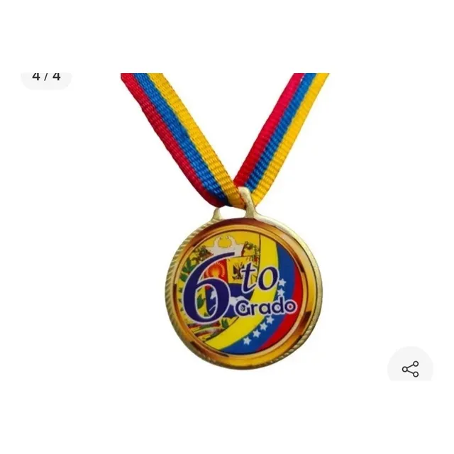 Medalla Graduación Diamantina Pre-escolar Sexto Grado 