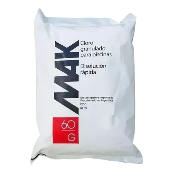 Bolsa X 20kg Cloro Granulado Mak  Disolucion Rapida 60g