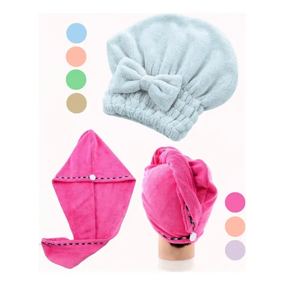 Toalla De Baño Microfibra Turbante Microfibra Para Cabello