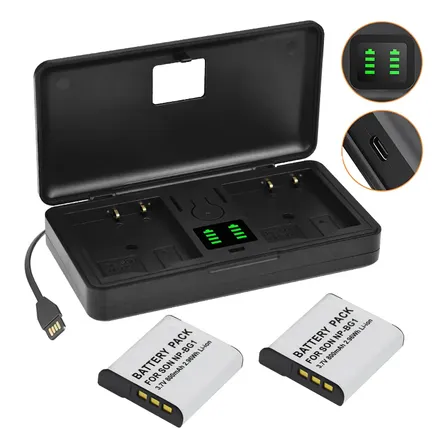 Carregador E 2 Bateria Np-bg1 Para Sony S950 T20 H9 T20 W55 Kit