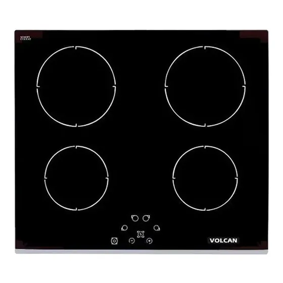 Anafe Vitroceramico De Empotrar Volcan Ev4sev De 4 Hornallas Color Negro