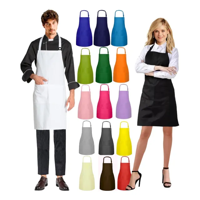 Mandil De Cocina 100% Drill Uv Delantal Regulable Chef Mozo