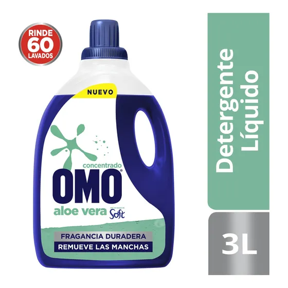 Omo Detergente Líquido Soft Aloe Vera 3lt Botella