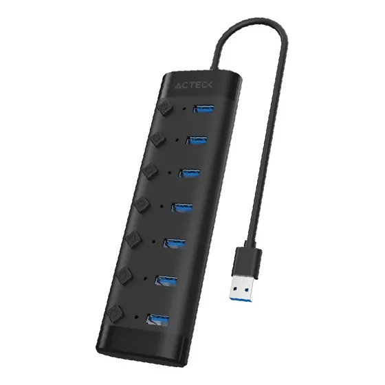 Hub Acteck Usb A 7 En 1 Port X7 Dh470 Advanced Series Negro