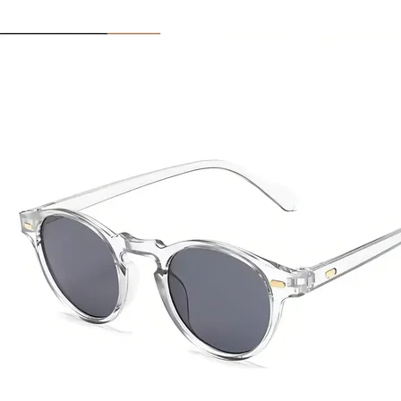 Óculos de Sol Redondo Retro Vintage Transparente com Proteção UV