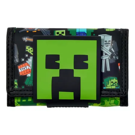 Billetera Cartera Minecraft Smiggle Color Negro/verde