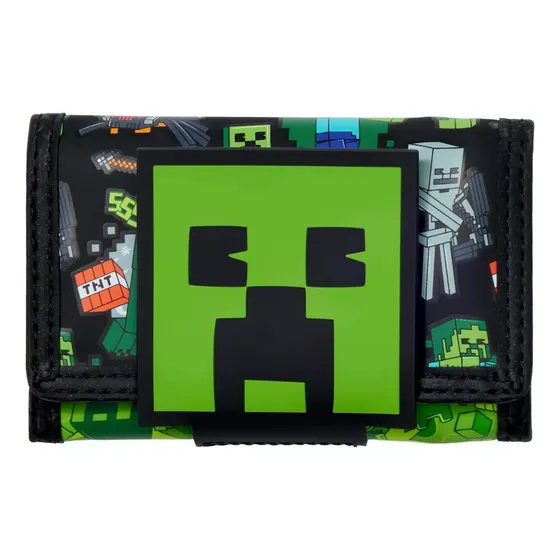 Billetera Cartera Minecraft Smiggle Color Negro/verde