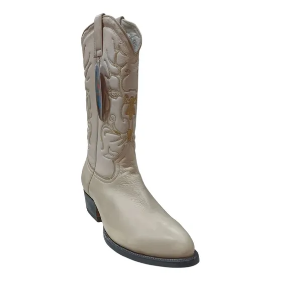 Bota Cuadra De Venado Hueso 100% Piel Unico Par