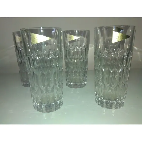 Vasos De Cristal De Roca Italiano 5 Piezas Largos Whisky