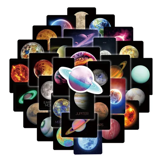 50 Stickers Calcomanias Cool Astronauta Nasa Piloto Planeta 