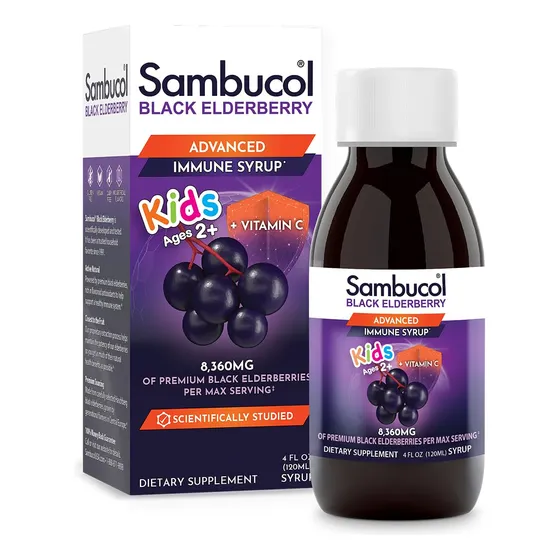 Sirope Sambucol Black Elderberry Para Niños, 120 Ml, Apoyo I
