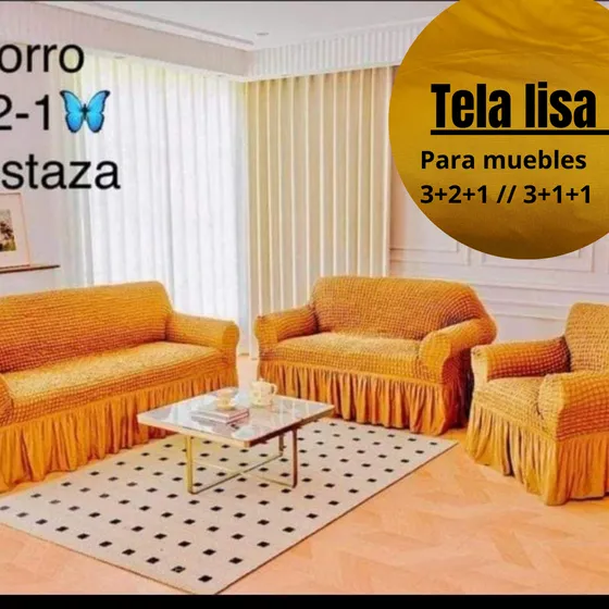 Forros Para Muebles 3 Piezas Tela Unicolor 