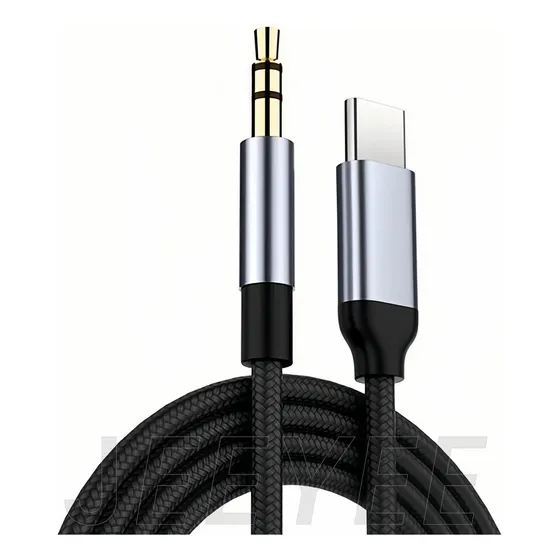 Cable Audio Tipo C A Jack 3.5mm Macho Audífonos Coche 1 Metros Color Negro Jeeyee, Compatible Con Universal Dispositivos De Android De Móviles/portátiles/tabletas