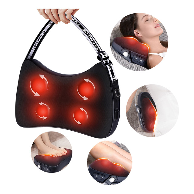 Massageador Lombar Massageador De Pescoco Shiatsu Knqze Preto 127 220