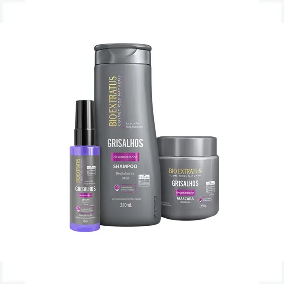 Kit Completo Grisalhos Bio Extratus Brilho Prateado Vegano