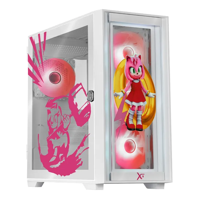 Gabinete XTREME PC GAMING Sonic Amy Ring Edition Mini Torre 4 Fan ARGB USB-C Blanco CXTRA6000WT